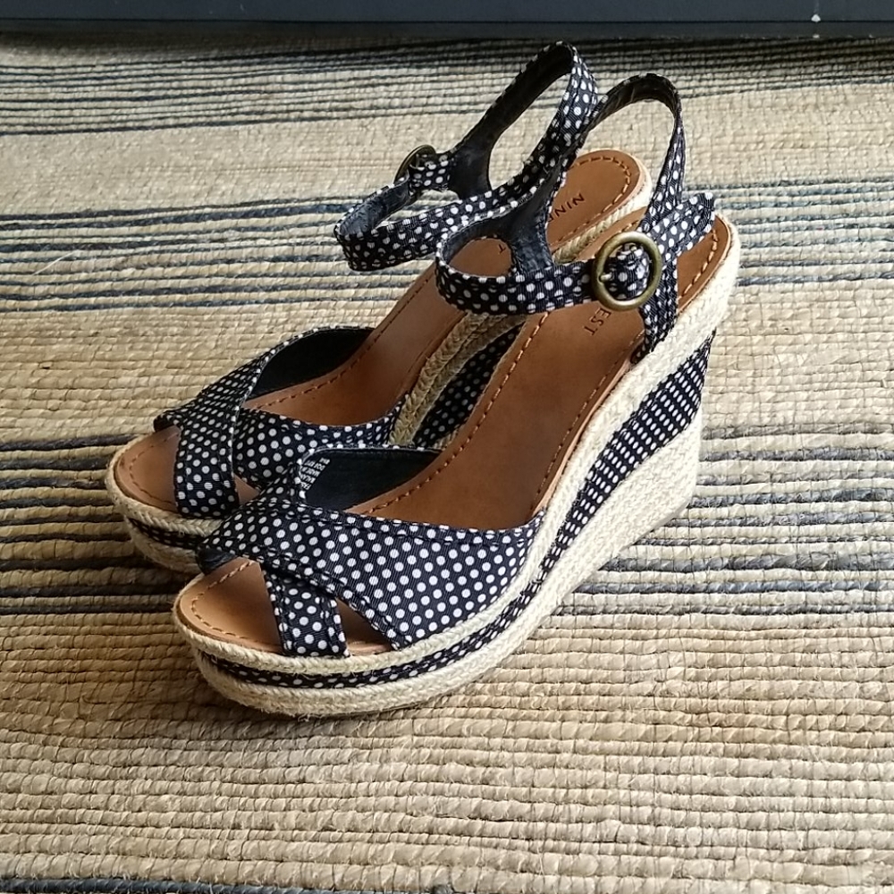Nine West Polka Dot Espadrille Sandals
